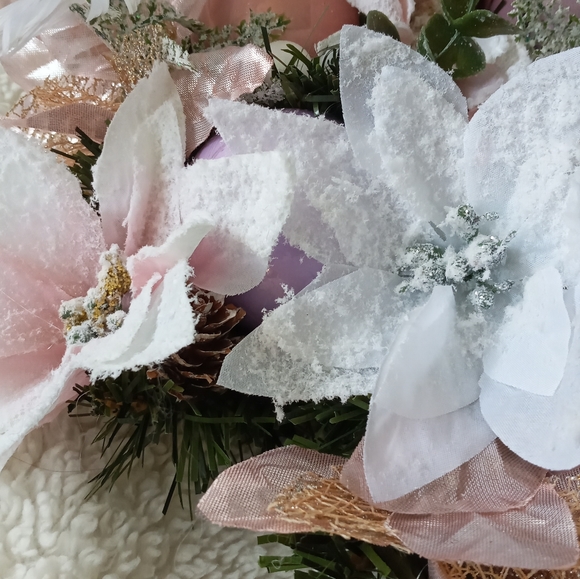 22" Victorian Christmas Wreath Farmhouse Handmade - Picture 2 of 8